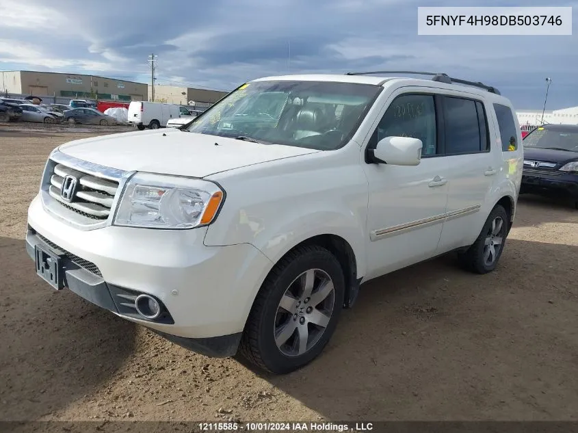 2013 Honda Pilot Touring VIN: 5FNYF4H98DB503746 Lot: 12115585