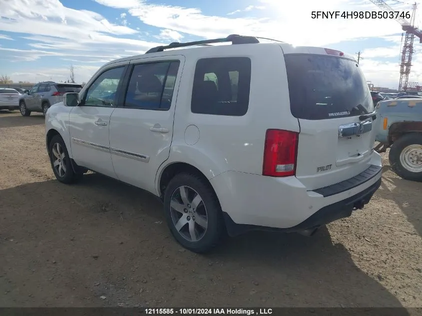 2013 Honda Pilot Touring VIN: 5FNYF4H98DB503746 Lot: 12115585