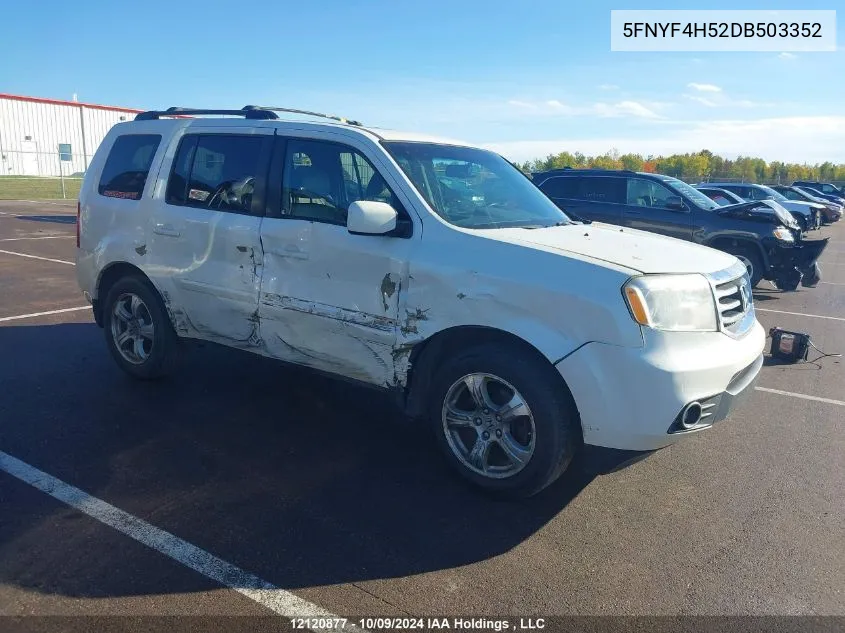 2013 Honda Pilot VIN: 5FNYF4H52DB503352 Lot: 12120877