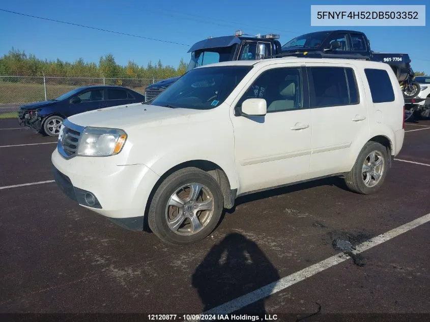 2013 Honda Pilot VIN: 5FNYF4H52DB503352 Lot: 12120877