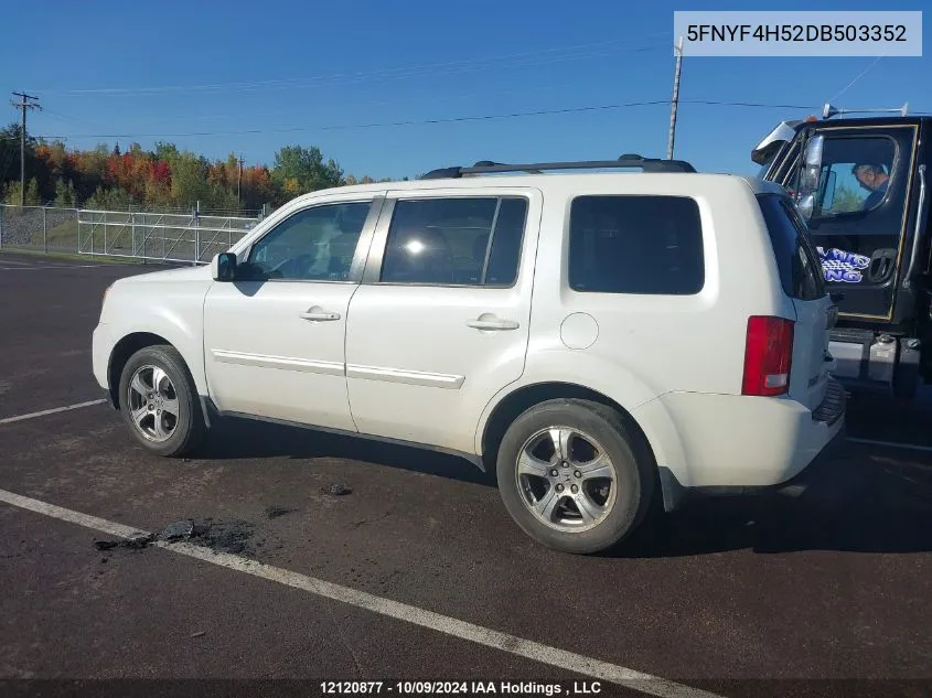 2013 Honda Pilot VIN: 5FNYF4H52DB503352 Lot: 12120877