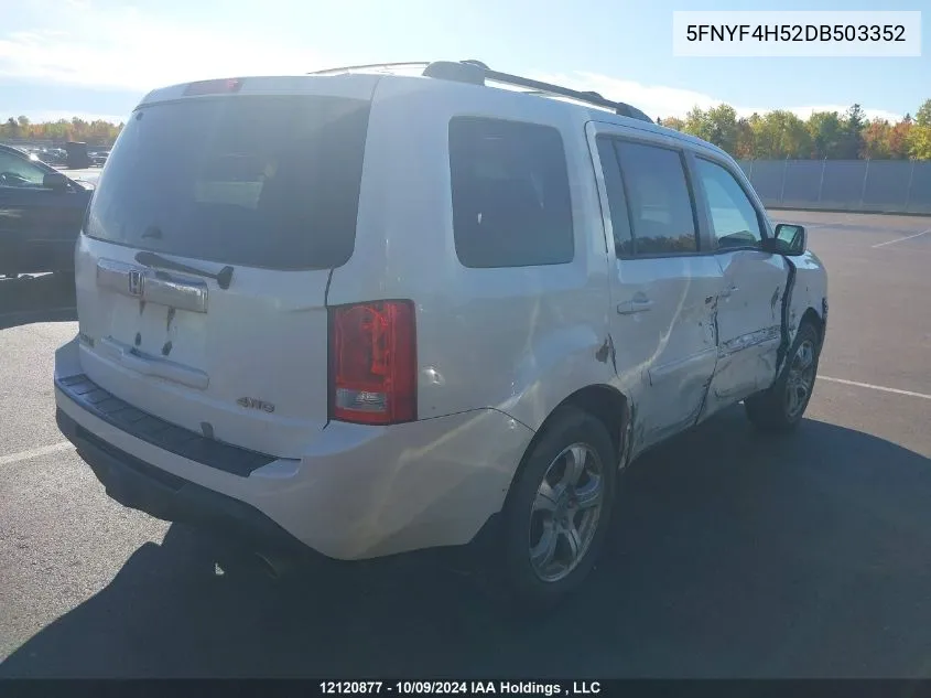 5FNYF4H52DB503352 2013 Honda Pilot