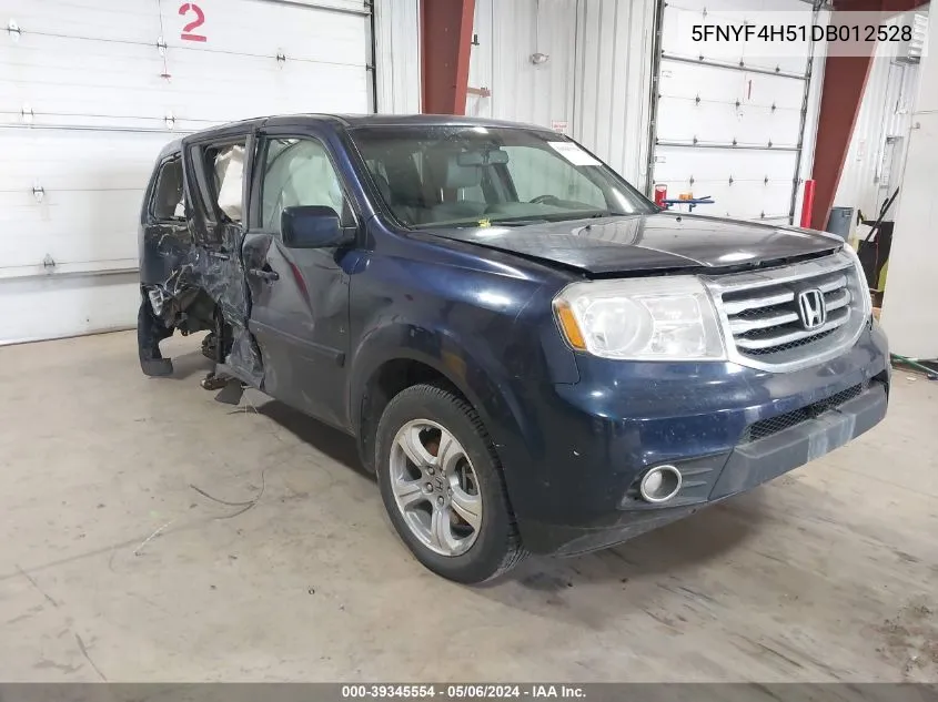 2013 Honda Pilot Ex-L VIN: 5FNYF4H51DB012528 Lot: 39345554