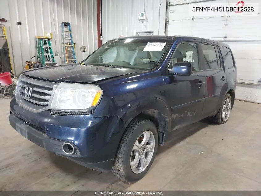 5FNYF4H51DB012528 2013 Honda Pilot Ex-L