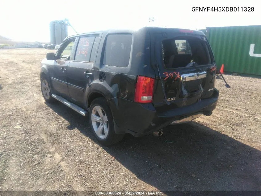 5FNYF4H5XDB011328 2013 Honda Pilot Ex-L