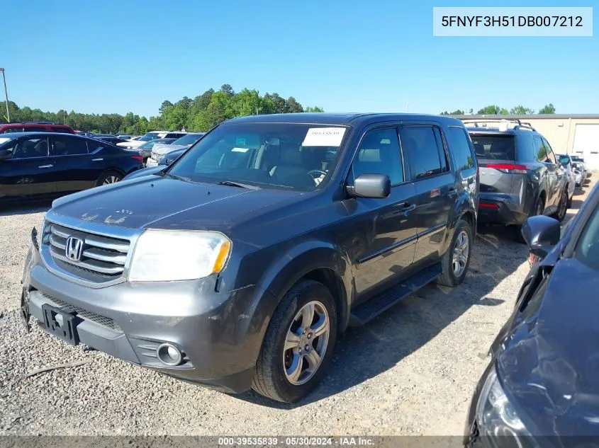 2013 Honda Pilot Ex-L VIN: 5FNYF3H51DB007212 Lot: 39535839