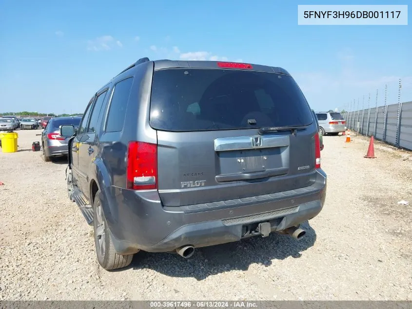 2013 Honda Pilot Touring VIN: 5FNYF3H96DB001117 Lot: 39617496