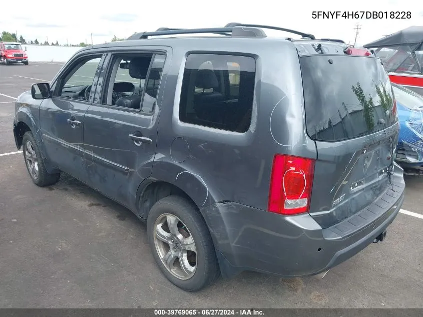 5FNYF4H67DB018228 2013 Honda Pilot Ex-L