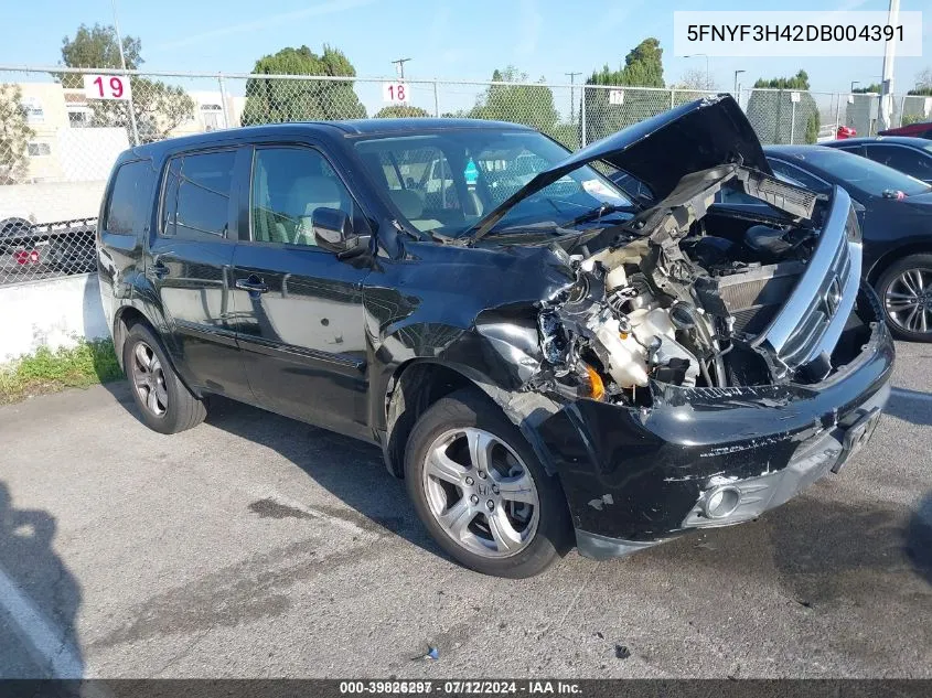 2013 Honda Pilot Ex VIN: 5FNYF3H42DB004391 Lot: 39826297