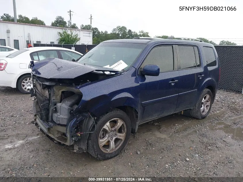 2013 Honda Pilot Ex-L VIN: 5FNYF3H59DB021066 Lot: 39931951