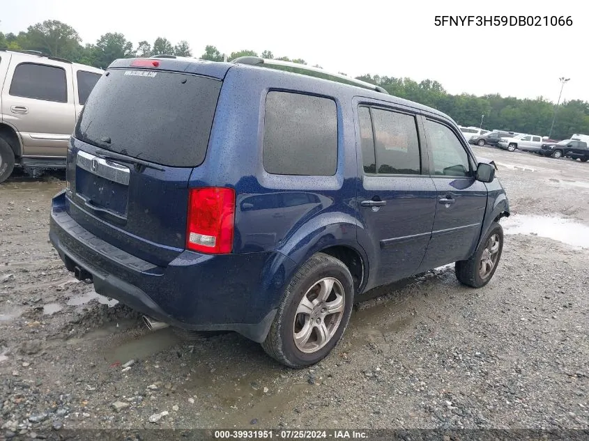 5FNYF3H59DB021066 2013 Honda Pilot Ex-L