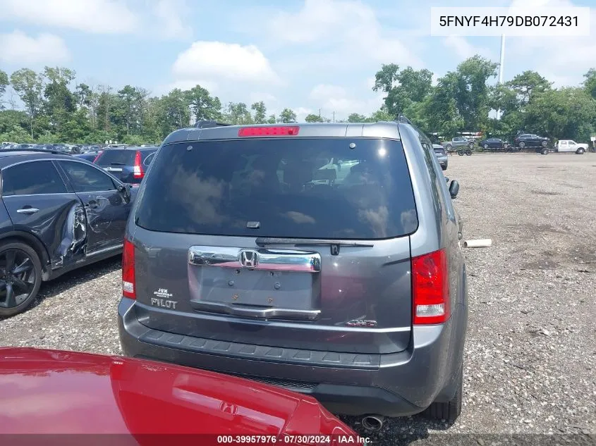 2013 Honda Pilot Ex-L VIN: 5FNYF4H79DB072431 Lot: 39957976