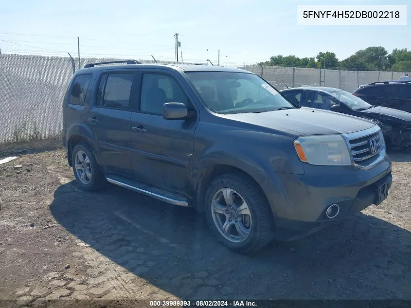 2013 Honda Pilot Ex-L VIN: 5FNYF4H52DB002218 Lot: 39989393