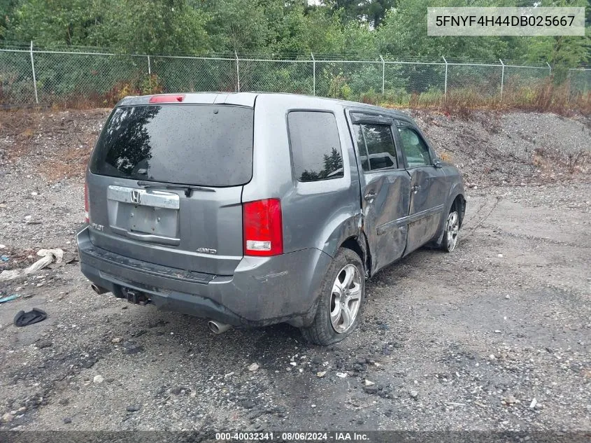 2013 Honda Pilot Ex VIN: 5FNYF4H44DB025667 Lot: 40032341