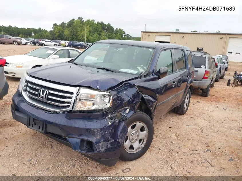 5FNYF4H24DB071689 2013 Honda Pilot Lx