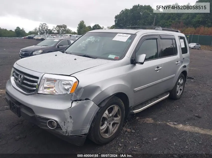 2013 Honda Pilot Ex-L VIN: 5FNYF4H52DB058515 Lot: 40054185