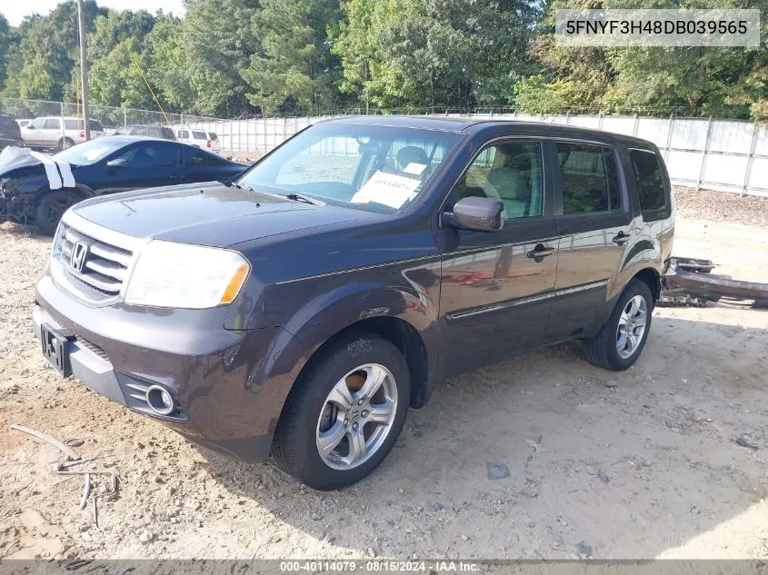 2013 Honda Pilot Ex VIN: 5FNYF3H48DB039565 Lot: 40114079