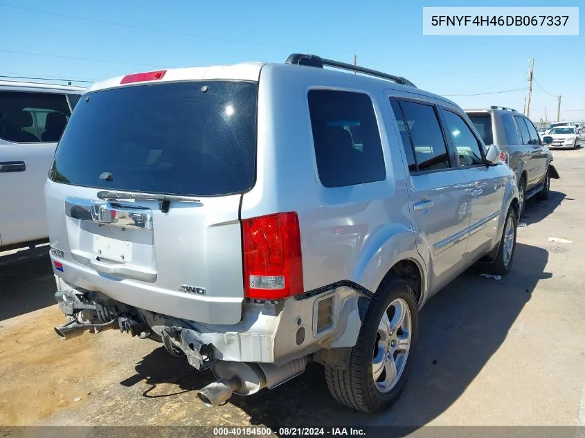 2013 Honda Pilot Ex VIN: 5FNYF4H46DB067337 Lot: 40154500