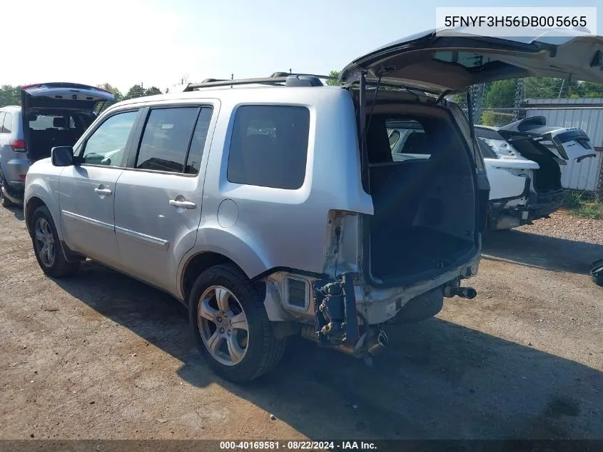 2013 Honda Pilot Ex-L VIN: 5FNYF3H56DB005665 Lot: 40169581