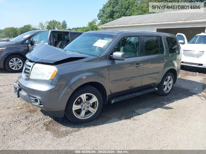 2013 Honda Pilot Ex-L VIN: 5FNYF4H57DB014686 Lot: 40206384