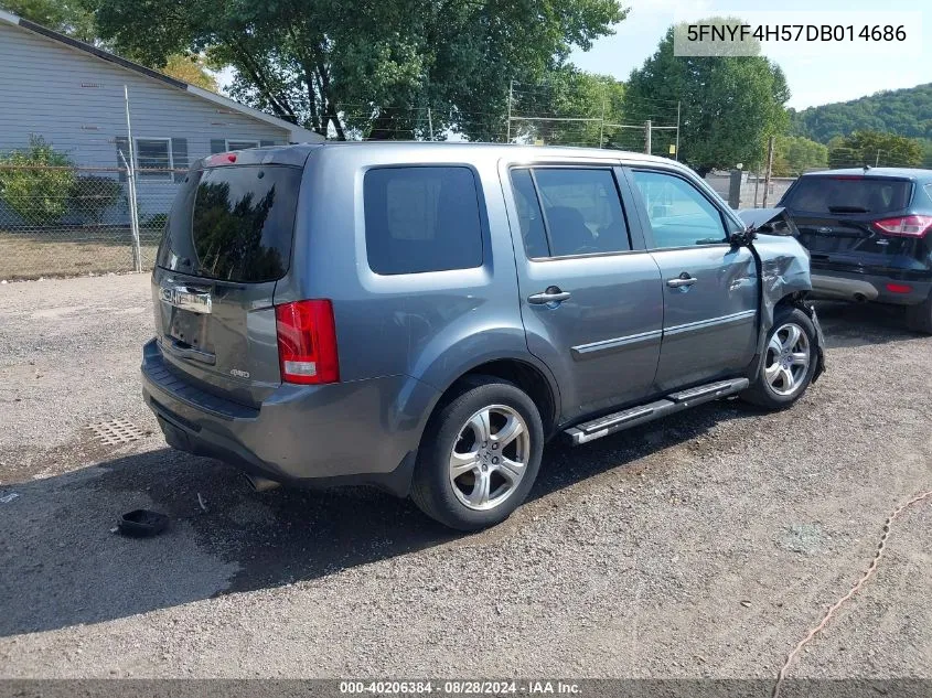 2013 Honda Pilot Ex-L VIN: 5FNYF4H57DB014686 Lot: 40206384