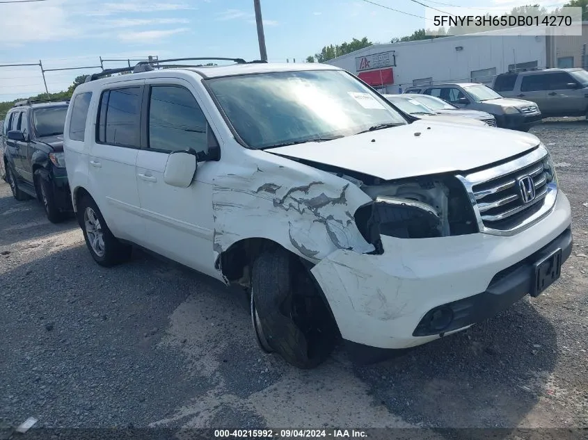 2013 Honda Pilot Ex-L VIN: 5FNYF3H65DB014270 Lot: 40215992