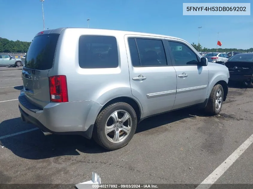 2013 Honda Pilot Ex-L VIN: 5FNYF4H53DB069202 Lot: 40217892