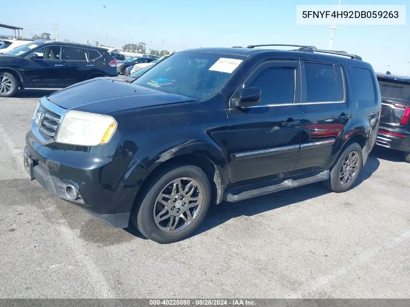 2013 Honda Pilot Touring VIN: 5FNYF4H92DB059263 Lot: 40225880