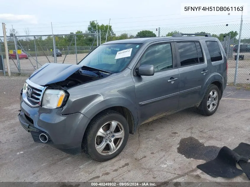 2013 Honda Pilot Exl VIN: 5FNYF4H51DB061163 Lot: 40249932