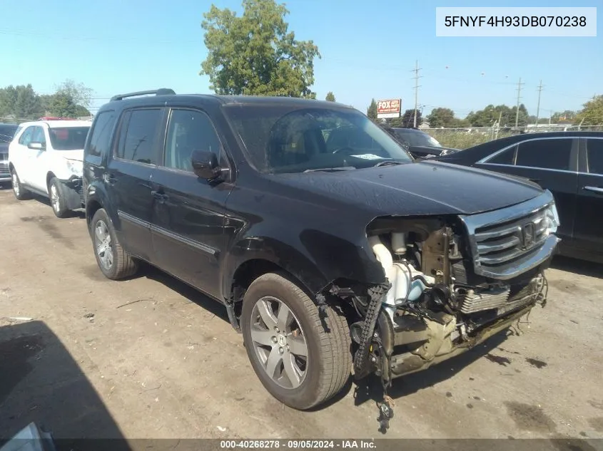 2013 Honda Pilot Touring VIN: 5FNYF4H93DB070238 Lot: 40268278