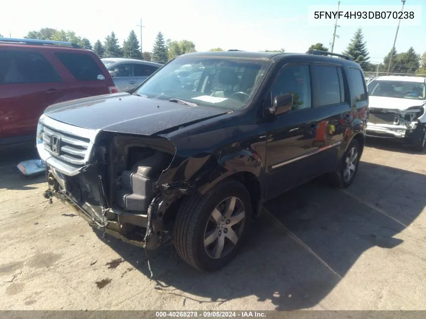 2013 Honda Pilot Touring VIN: 5FNYF4H93DB070238 Lot: 40268278