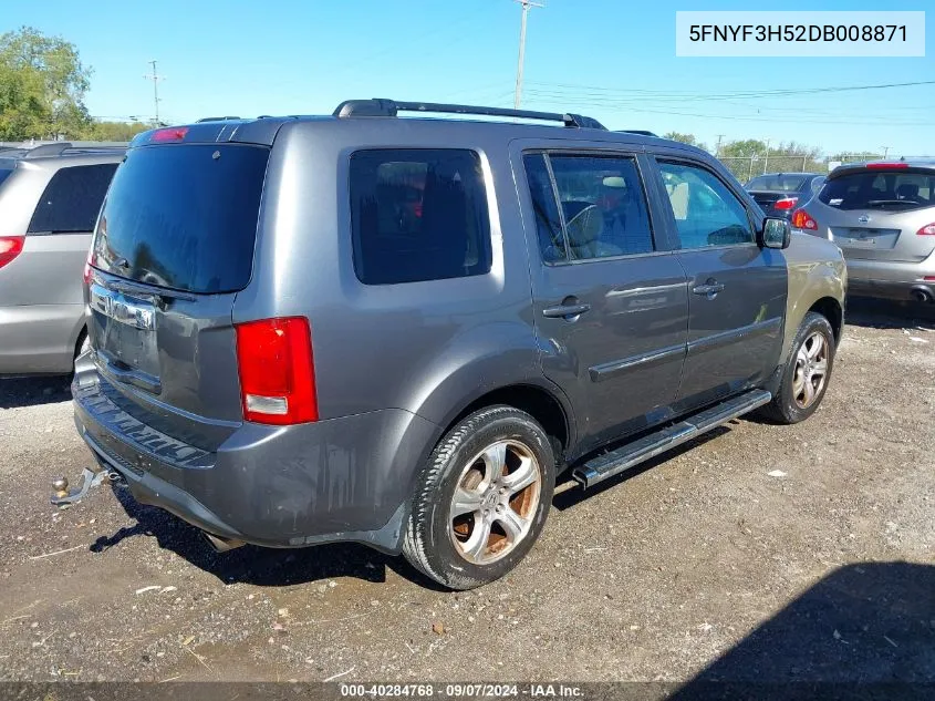 2013 Honda Pilot Ex-L VIN: 5FNYF3H52DB008871 Lot: 40284768