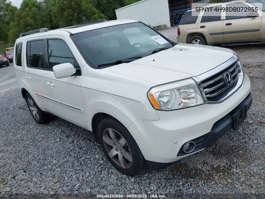 2013 Honda Pilot Touring VIN: 5FNYF4H98DB072955 Lot: 40292694