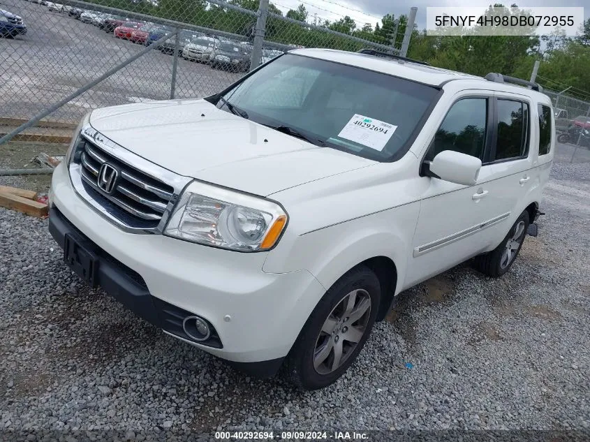 2013 Honda Pilot Touring VIN: 5FNYF4H98DB072955 Lot: 40292694