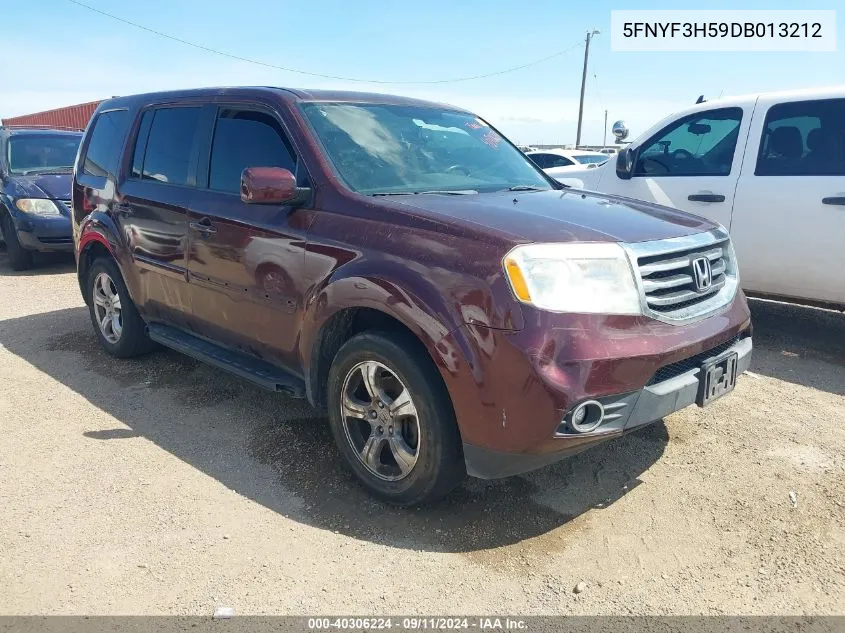 2013 Honda Pilot Ex-L VIN: 5FNYF3H59DB013212 Lot: 40306224