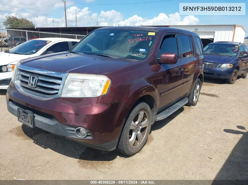 2013 Honda Pilot Ex-L VIN: 5FNYF3H59DB013212 Lot: 40306224