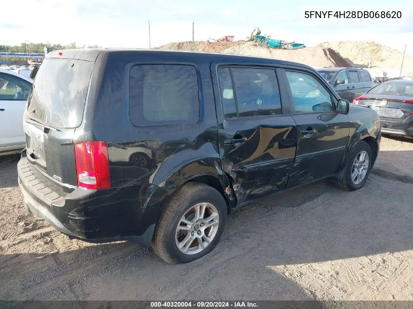 2013 Honda Pilot Lx VIN: 5FNYF4H28DB068620 Lot: 40320004