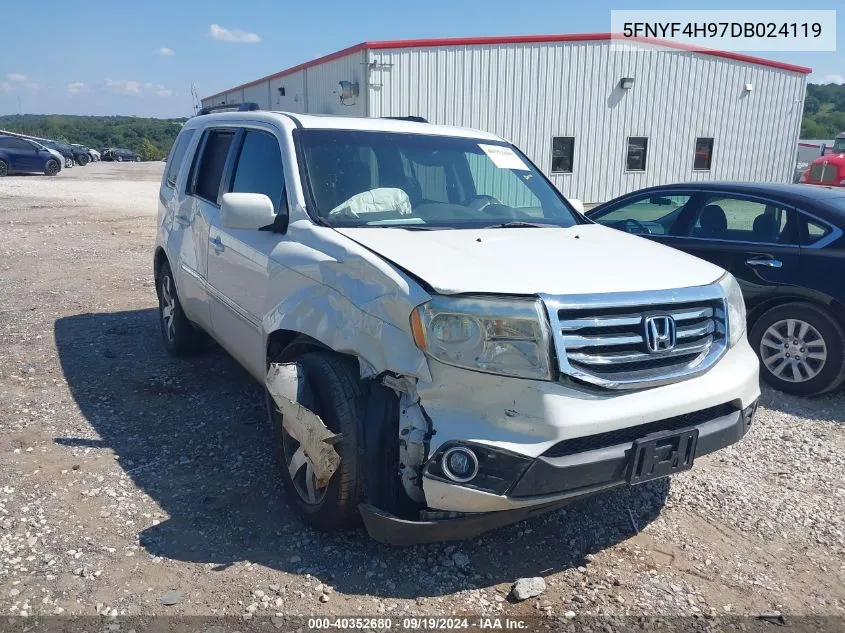 2013 Honda Pilot Touring VIN: 5FNYF4H97DB024119 Lot: 40352680