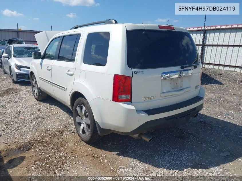 2013 Honda Pilot Touring VIN: 5FNYF4H97DB024119 Lot: 40352680