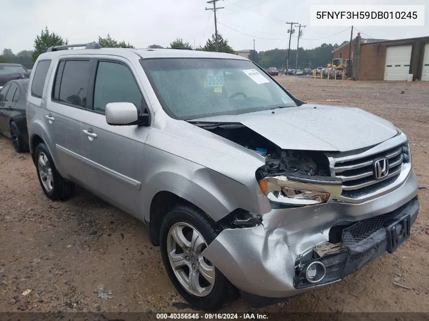 2013 Honda Pilot Ex-L VIN: 5FNYF3H59DB010245 Lot: 40356545