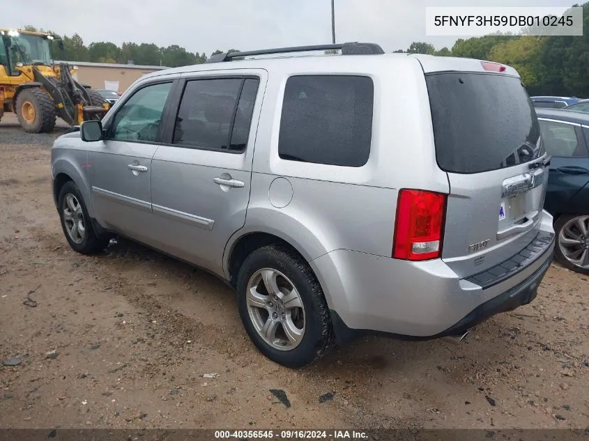 2013 Honda Pilot Ex-L VIN: 5FNYF3H59DB010245 Lot: 40356545