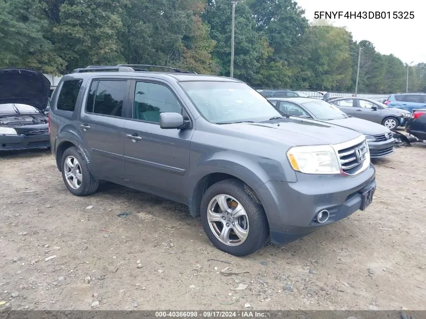 2013 Honda Pilot Ex VIN: 5FNYF4H43DB015325 Lot: 40366098