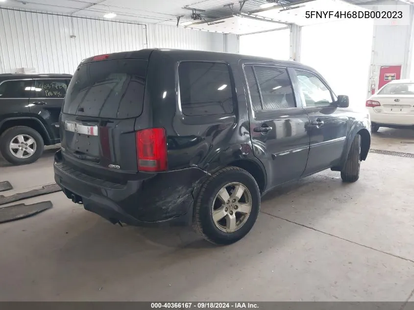 2013 Honda Pilot Ex-L VIN: 5FNYF4H68DB002023 Lot: 40366167