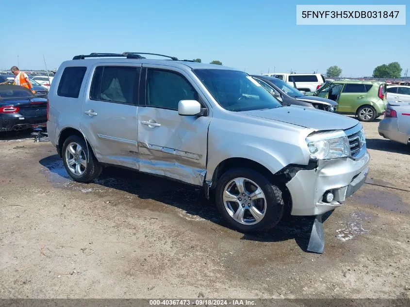 2013 Honda Pilot Ex-L VIN: 5FNYF3H5XDB031847 Lot: 40367473