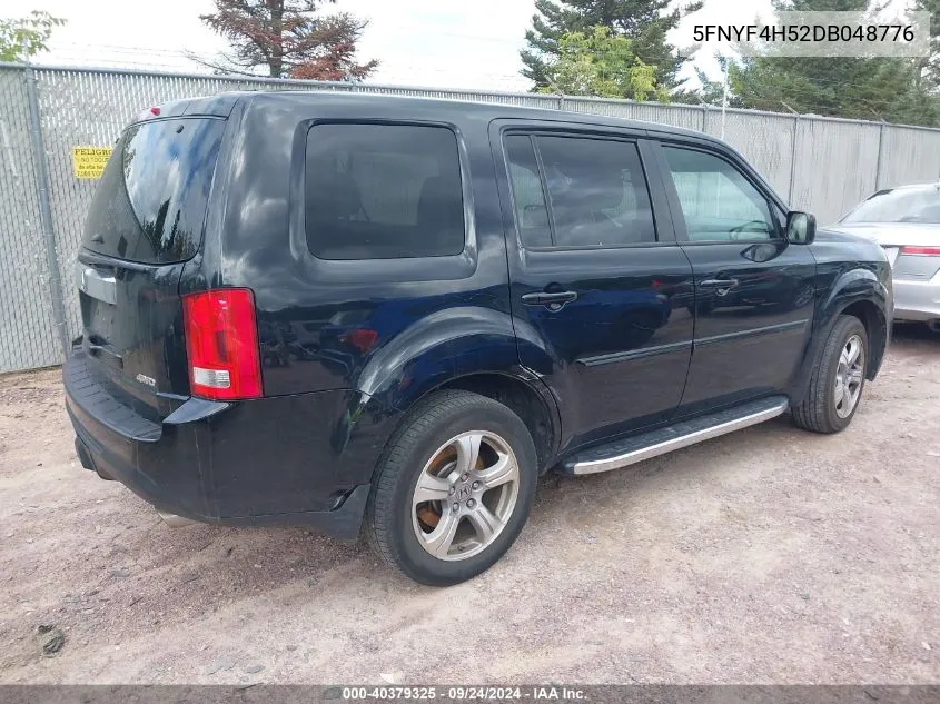 2013 Honda Pilot Ex-L VIN: 5FNYF4H52DB048776 Lot: 40379325