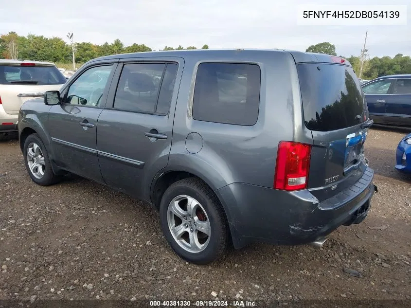 2013 Honda Pilot Ex-L VIN: 5FNYF4H52DB054139 Lot: 40381330