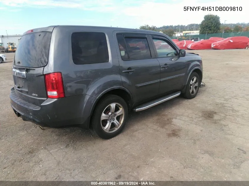 5FNYF4H51DB009810 2013 Honda Pilot Ex-L