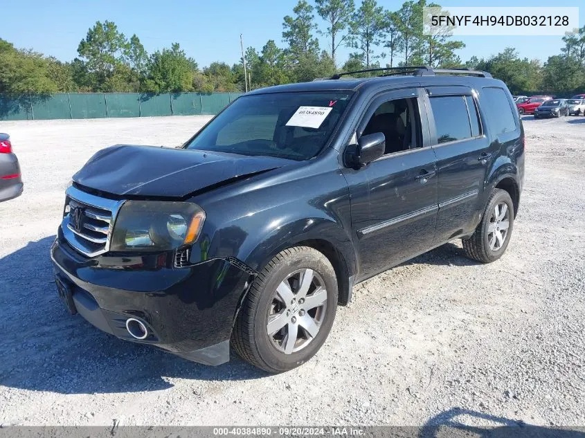 2013 Honda Pilot Touring VIN: 5FNYF4H94DB032128 Lot: 40384890