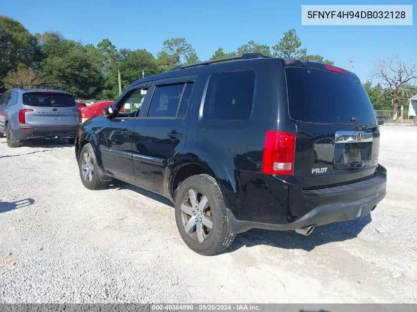 2013 Honda Pilot Touring VIN: 5FNYF4H94DB032128 Lot: 40384890