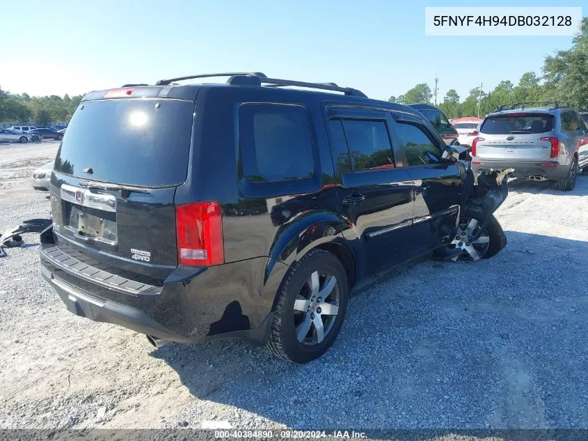 2013 Honda Pilot Touring VIN: 5FNYF4H94DB032128 Lot: 40384890